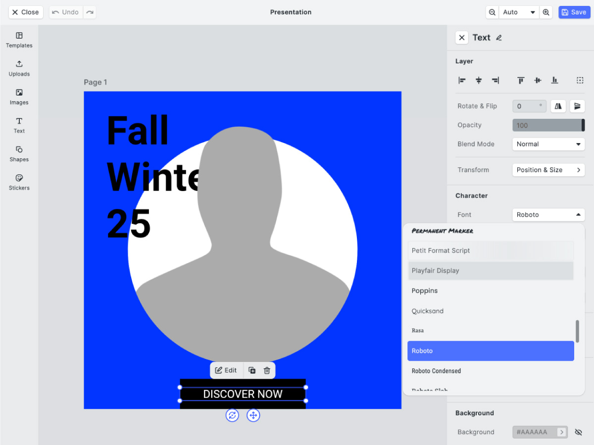 Crete a custom layout